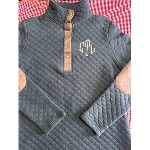 MarleyLilly Quilted Pullover Sweatshirt CTL Monogram Size S